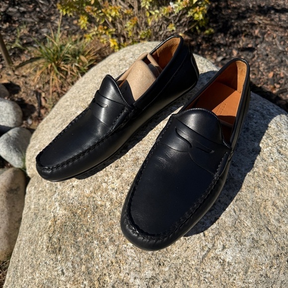 Allen Edmonds Men\'s Black Supersport Mock Toe Penny Loafer Sz 9.5D Leather $300 main image 6